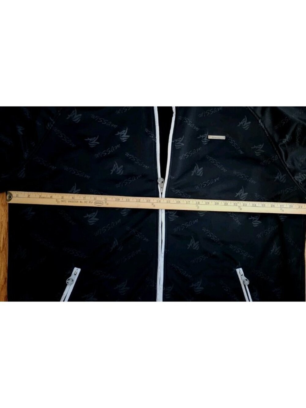 AL Wissam Jacket Heavy Y2K Black Track 5XL Full Zip Bomber Fleece Lined Hip Hop - Picture 7 of 11